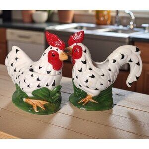 Vintage Boston Warehouse Ceramic Flecked Chicken Sugar Creamer Farmhouse